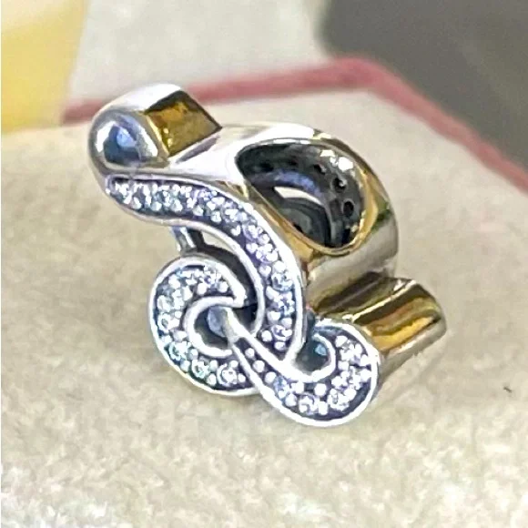 Pandora Sparkling Clear CZ Treble Clef Music Charm! - Picture 3 of 4